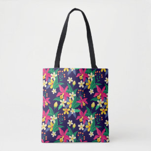 Farbenfrohes exotisches Blumen-Blatt-Muster-23021 Tasche