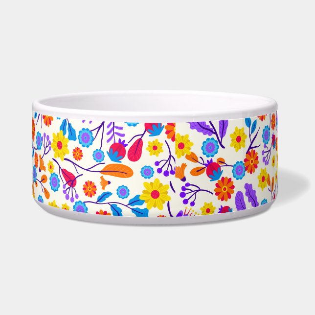 Farbenfrohes exotisches Blumenmuster-23146 Napf (Vorderseite)