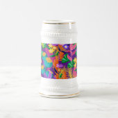 Farbenfrohes exotisches Blumenmuster-23148 Bierglas (Mittel)