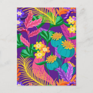 Farbenfrohes exotisches Blumenmuster-23148 Postkarte