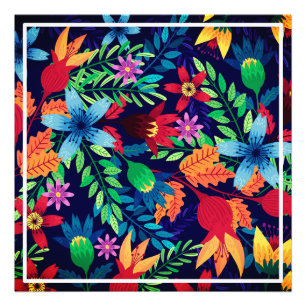 Farbenfrohes exotisches Blumenmuster-32436 Fotodruck