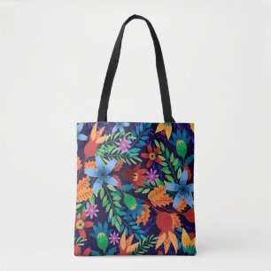 Farbenfrohes exotisches Blumenmuster-32436 Tasche