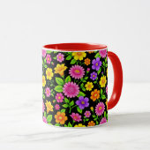 Farbenfrohes exotisches Blumenmuster-35681 Tasse (VorderseiteRechts)