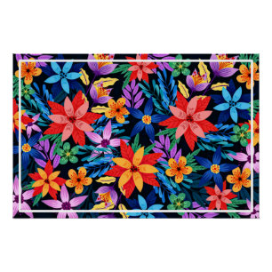 Farbenfrohes exotisches Blumenmuster-68578 Poster