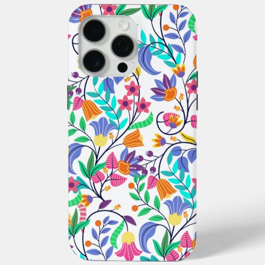 Farbenfrohes exotisches Blumenmuster Case-Mate iPhone Hülle (Rückseite)