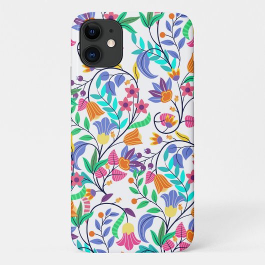 Farbenfrohes exotisches Blumenmuster Case-Mate iPhone Hülle (Rückseite)