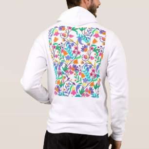 Farbenfrohes exotisches Blumenmuster Hoodie