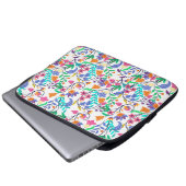 Farbenfrohes exotisches Blumenmuster Laptopschutzhülle (Vorne Knopf)