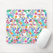 Farbenfrohes exotisches Blumenmuster Mousepad (Mit Mouse)