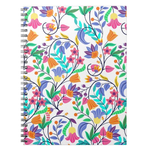 Farbenfrohes exotisches Blumenmuster Notizblock (Vorderseite)
