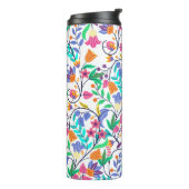 Farbenfrohes exotisches Blumenmuster Thermosbecher (Nach links gedreht)