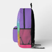 Farbenfrohes falsches Glitter Monogramm Mädchen Bedruckter Rucksack (Rechts)