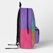 Farbenfrohes falsches Glitter Monogramm Mädchen Bedruckter Rucksack (Links)