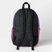 Farbenfrohes falsches Glitter Monogramm Mädchen Bedruckter Rucksack (Rückseite)