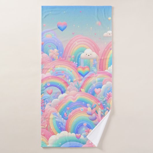 Farbenfrohes Fantasie-Regenbogenmuster Badehandtuch (Badehandtuch)