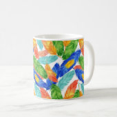Farbenfrohes Feder Muster — Wasserfarben Abstrakt Kaffeetasse (VorderseiteRechts)