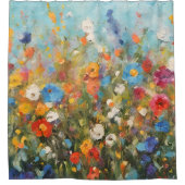 Farbenfrohes Feld mit Wildblumen Duschvorhang (Vorderseite)
