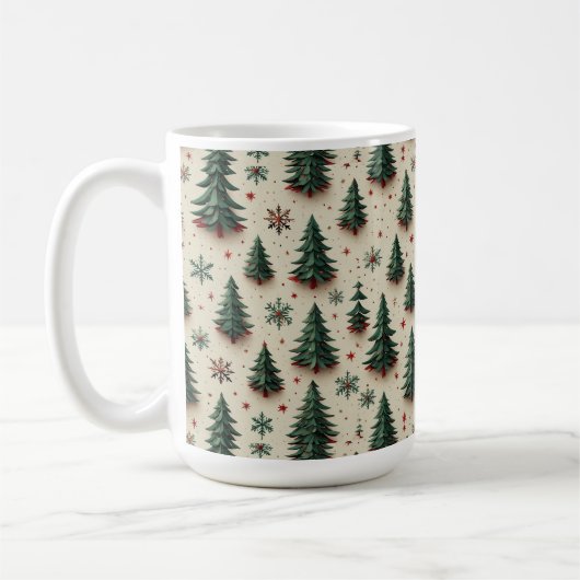 Farbenfrohes festliches Muster Kaffeetasse (Links)