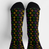 Farbenfrohes fleur-de-lis nahtloses Muster Socken (Oben)