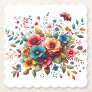 Farbenfrohes florales Blumenstrauß-Design-58576 Untersetzer