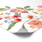 Farbenfrohes florales Boho-Hochzeitsdusche-Willkom Poster (Ecke)