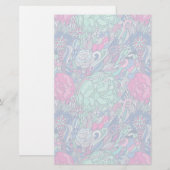 Farbenfrohes florales Doodle-Muster Briefpapier (Vorne/Hinten)