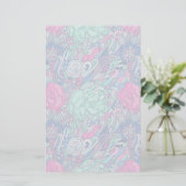Farbenfrohes florales Doodle-Muster Briefpapier (Stehend Vorderseite)