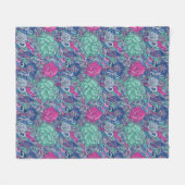 Farbenfrohes florales Doodle-Muster Fleecedecke (Vorderseite (Horizontal))