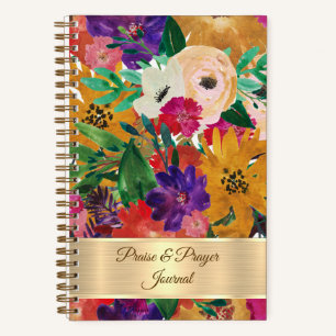 Farbenfrohes florales Lob- und Gebetsjournal Notizblock