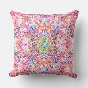 Farbenfrohes florales Mandala-Muster Kissen