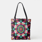 Farbenfrohes florales Mandala-Muster Tasche (Rückseite)