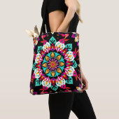 Farbenfrohes florales Mandala-Muster Tasche (Von Nahem)