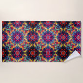 farbenfrohes florales Mandala Strandtuch (Vorderseite)