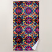 farbenfrohes florales Mandala Strandtuch (Vorderseite)