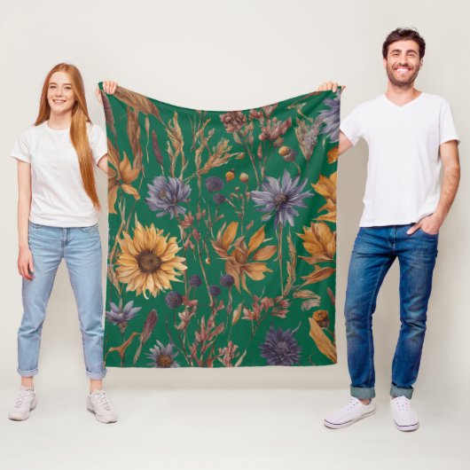 Farbenfrohes florales Motiv Fleecedecke (Beispiel)