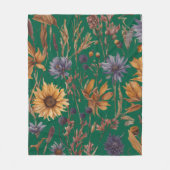 Farbenfrohes florales Motiv Fleecedecke (Vorderseite)