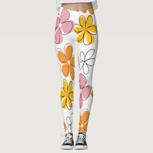 Farbenfrohes florales nahtloses Muster Minimalist Leggings