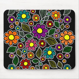 Farbenfrohes florales Naturmuster Mousepad