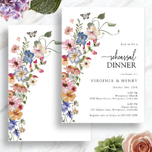 Farbenfrohes Florales Probedinner Einladung