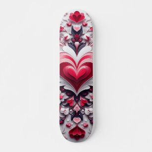 Farbenfrohes, florales Valentinstag-Herz Skateboard