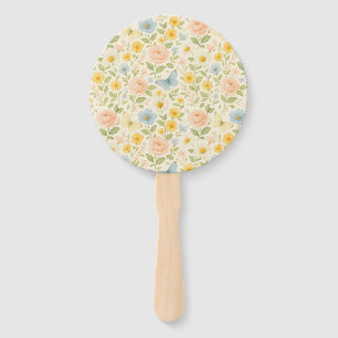 Farbenfrohes florales Vintage-Muster mit Schmetter Fächer