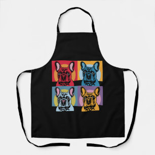 Farbenfrohes Französische Bulldogge Pop-Art-Design Schürze