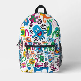 Farbenfrohes freundliches Monster Bedruckter Rucksack
