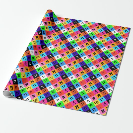 farbenfrohes frohes Pi-Tag Geschenkpapier (Ungerollt)