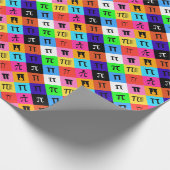farbenfrohes frohes Pi-Tag Geschenkpapier (Ecke)