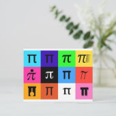 farbenfrohes frohes Pi-Tag Postkarte (Stehend Vorderseite)