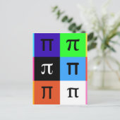 farbenfrohes frohes Pi-Tag Postkarte (Stehend Vorderseite)