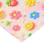 Farbenfrohes Fruchtmuster Florales Sommer-Küchende Tischdecke (Schrägansicht)