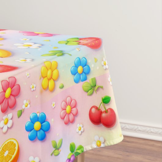 Farbenfrohes Fruchtmuster Florales Sommer-Küchende Tischdecke (Beispiel)
