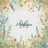 Farbenfrohes Frühlingsblumen-Wildblumen-Sträußchen Aufkleber (Vorderseite)